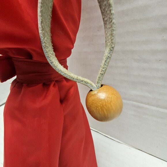 Vintage Child Kid Boy Girl Totes Umbrella Wood Wooden Dog Puppy Head Handle Red - Picture 13 of 13